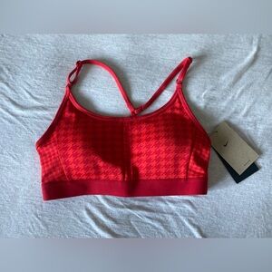 Nike Red Houndstooth Light Support Sports Bra
